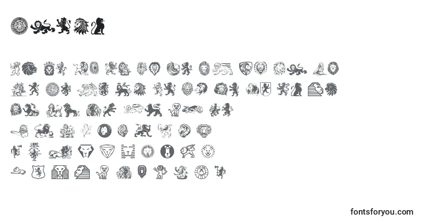 Czcionka Lions – alfabet, cyfry, specjalne znaki