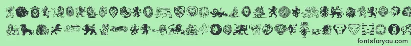 Police Lions – polices noires sur fond vert