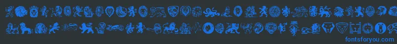 Lions Font – Blue Fonts on Black Background