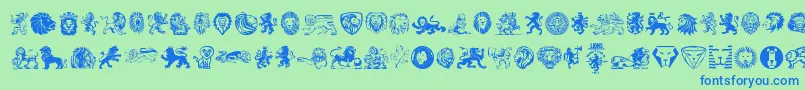 Lions Font – Blue Fonts on Green Background