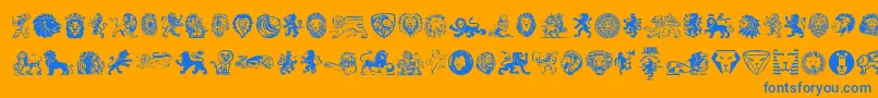 More about Lions Font Lions Font – Blue Fonts on Orange Background