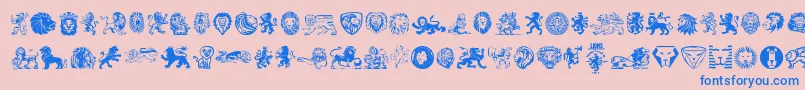 Lions Font – Blue Fonts on Pink Background