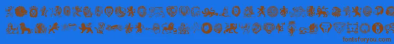 Lions Font – Brown Fonts on Blue Background