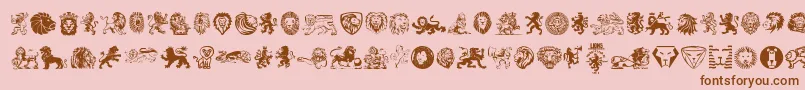 フォントLions – ピンクの背景に茶色のフォント