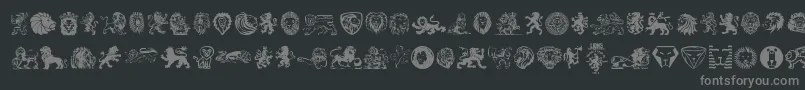 Lions Font – Gray Fonts on Black Background