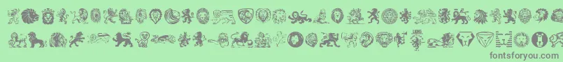 フォントLions – 緑の背景に灰色の文字