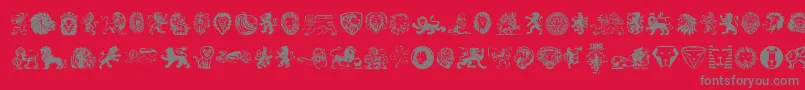 フォントLions – 赤い背景に灰色の文字