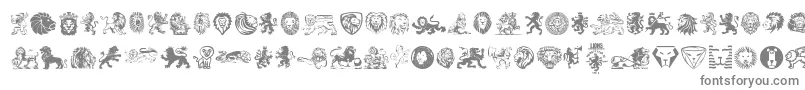 Lions-Schriftart – Graue Schriften auf weißem Hintergrund