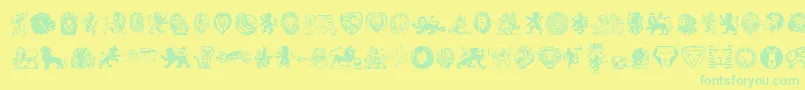 Lions Font – Green Fonts on Yellow Background