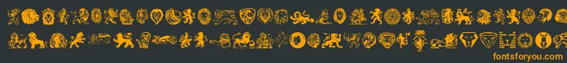 Lions Font – Orange Fonts on Black Background
