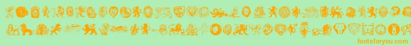 Lions Font – Orange Fonts on Green Background