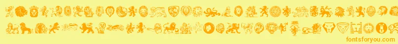 Lions Font – Orange Fonts on Yellow Background