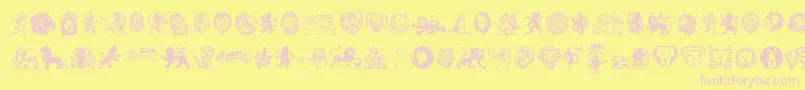 Lions Font – Pink Fonts on Yellow Background