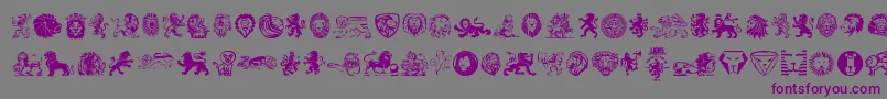 Lions Font – Purple Fonts on Gray Background