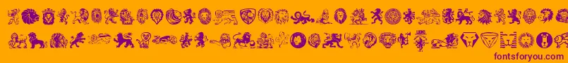 Lions Font – Purple Fonts on Orange Background