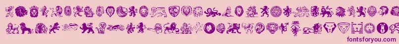 Lions Font – Purple Fonts on Pink Background