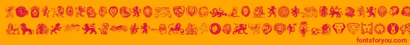 Lions-fontti – punaiset fontit oranssilla taustalla