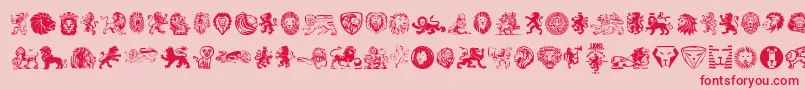 Lions Font – Red Fonts on Pink Background