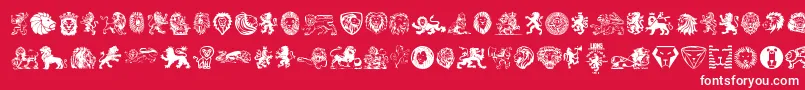 Шрифт Lions – белые шрифты на красном фоне