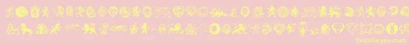 Lions Font – Yellow Fonts on Pink Background