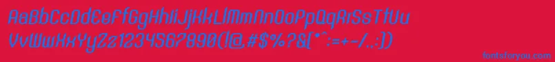 SntAnouvongBoldRegularItalic Font – Blue Fonts on Red Background