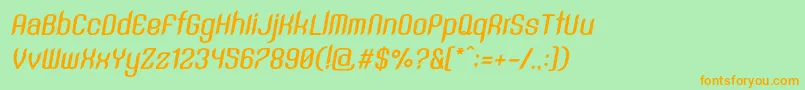 SntAnouvongBoldRegularItalic Font – Orange Fonts on Green Background