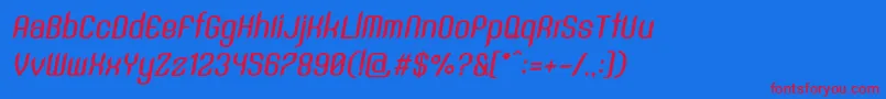 SntAnouvongBoldRegularItalic Font – Red Fonts on Blue Background