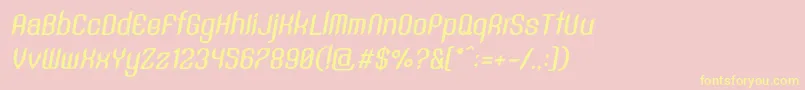 SntAnouvongBoldRegularItalic Font – Yellow Fonts on Pink Background