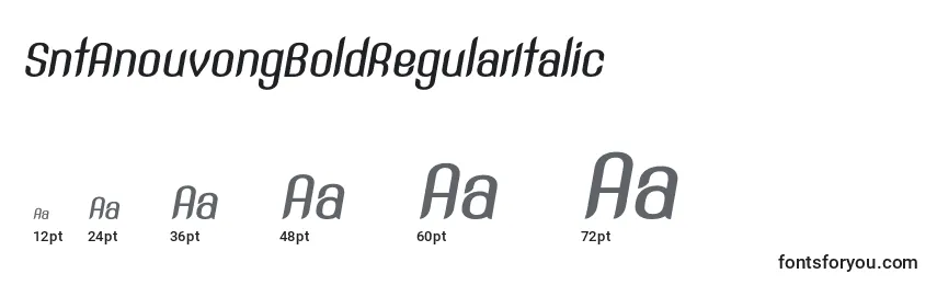 Größen der Schriftart SntAnouvongBoldRegularItalic (46259)