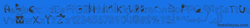 Christmasgocdani Font – Black Fonts on Blue Background