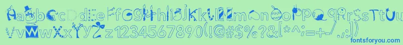 Christmasgocdani Font – Blue Fonts on Green Background