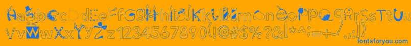 Christmasgocdani Font – Blue Fonts on Orange Background