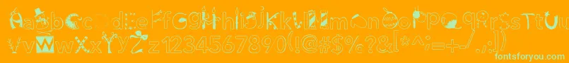 Christmasgocdani Font – Green Fonts on Orange Background