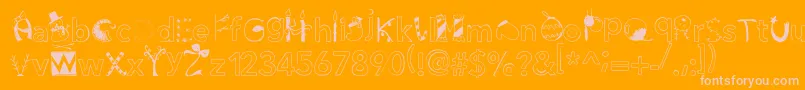 Christmasgocdani Font – Pink Fonts on Orange Background