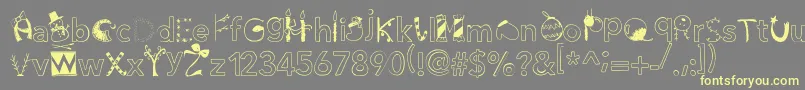 Christmasgocdani Font – Yellow Fonts on Gray Background