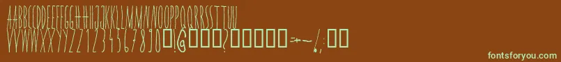 Wannabe-Schriftart – Grüne Schriften auf braunem Hintergrund