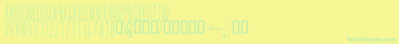 Fonte Wannabe – fontes verdes em um fundo amarelo