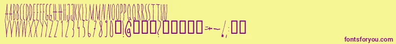 Wannabe Font – Purple Fonts on Yellow Background