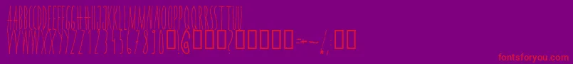 Wannabe Font – Red Fonts on Purple Background