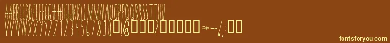 Czcionka Wannabe – żółte czcionki na brązowym tle