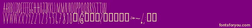 Wannabe-Schriftart – Gelbe Schriften auf violettem Hintergrund