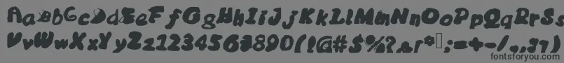 フォントMessybubble – 黒い文字の灰色の背景