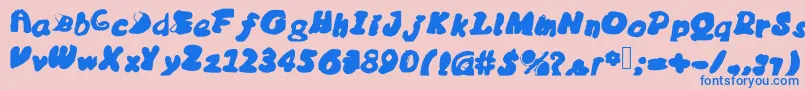 Messybubble Font – Blue Fonts on Pink Background