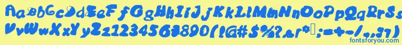 Messybubble Font – Blue Fonts on Yellow Background