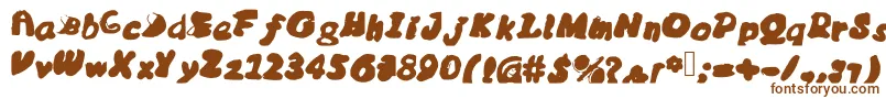 Messybubble-fontti – ruskeat fontit valkoisella taustalla