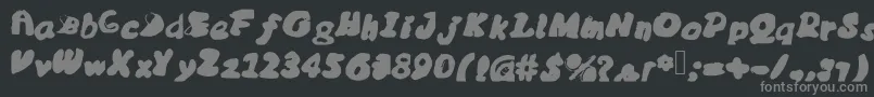 フォントMessybubble – 黒い背景に灰色の文字
