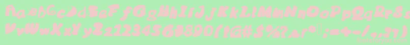 Messybubble Font – Pink Fonts on Green Background