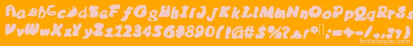 Messybubble Font – Pink Fonts on Orange Background