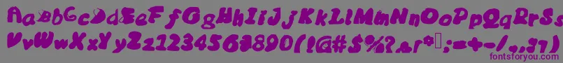 フォントMessybubble – 紫色のフォント、灰色の背景