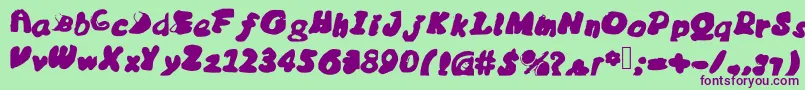 Messybubble Font – Purple Fonts on Green Background